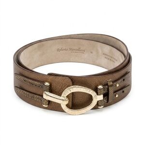 Roberto Mantellassi Handmade in Italy Bronze Leather Belt Sz M